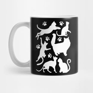 Pattern Of Cats And Paws Mug